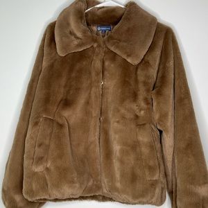 Faux Fur Coat with Button Front, Worn Twice